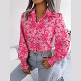 Aminah - Pink Floral Bishop Sleeve Blouse